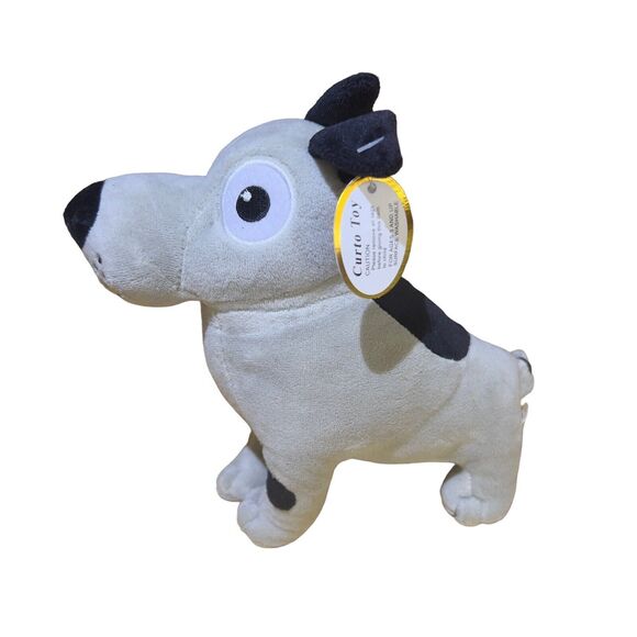Curto Toy Dog Plush 7” Stuffed Animal Grey Black Spots Embroidered Eyes Toy - Picture 3 of 11